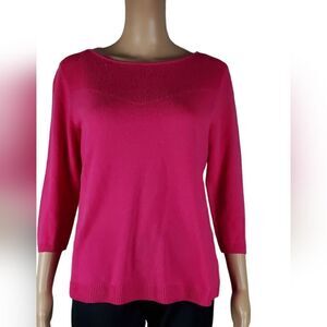 Talbots Hot Pink Cashmere Crewneck Sweater
